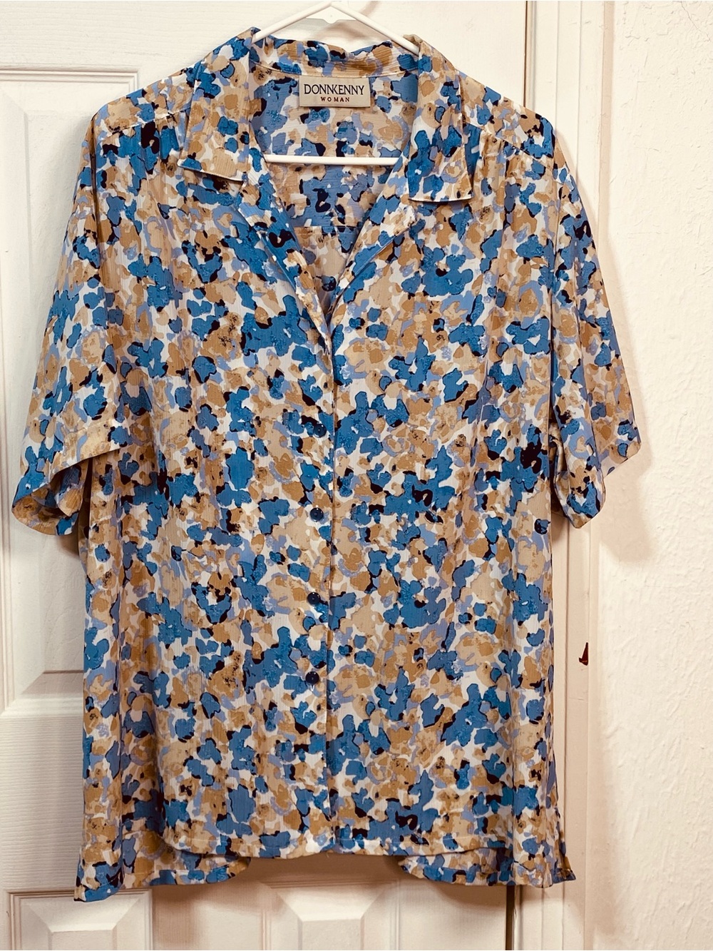 Donnkenny Floral Button Front Blouse 2X